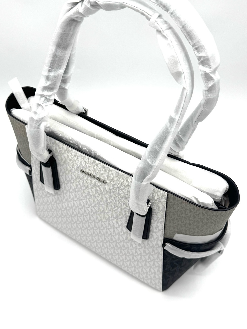 Michael Kors Voyager Large Color-Block Logo Tote Bag w Matching Trifold Wallet - Picture 6 of 15